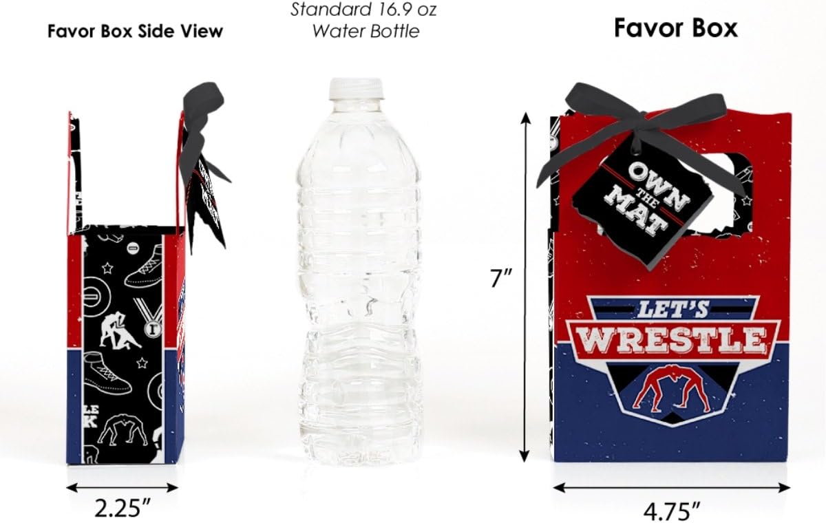 Big Dot of Happiness Wrestling Party Favor Boxes Set of 12