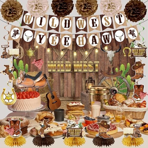 24PCS Western Cowboy Party Decorations Kit