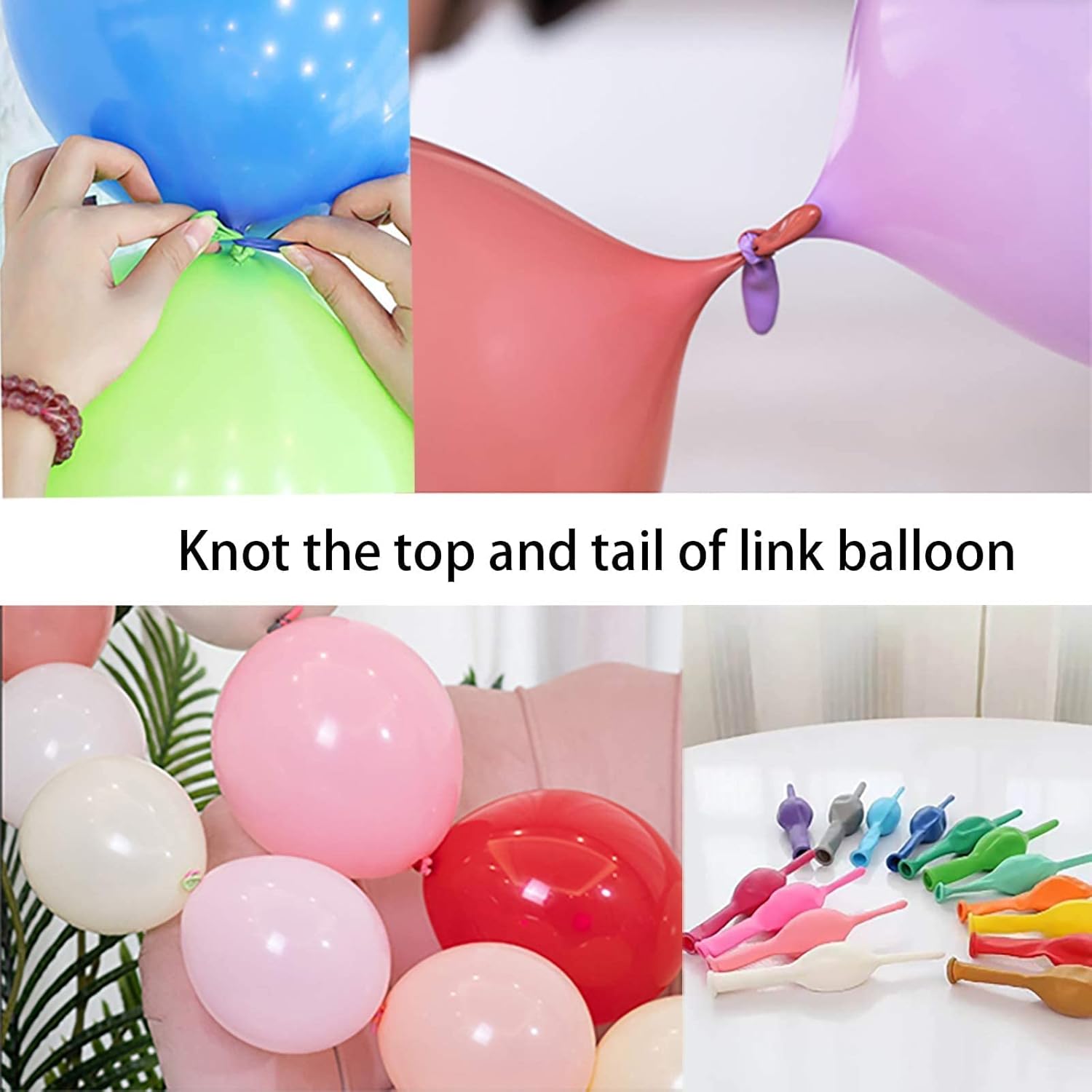 IN-JOOYAA 200 Pcs Nude Latex Link Balloons 6 Inch 12 Inch