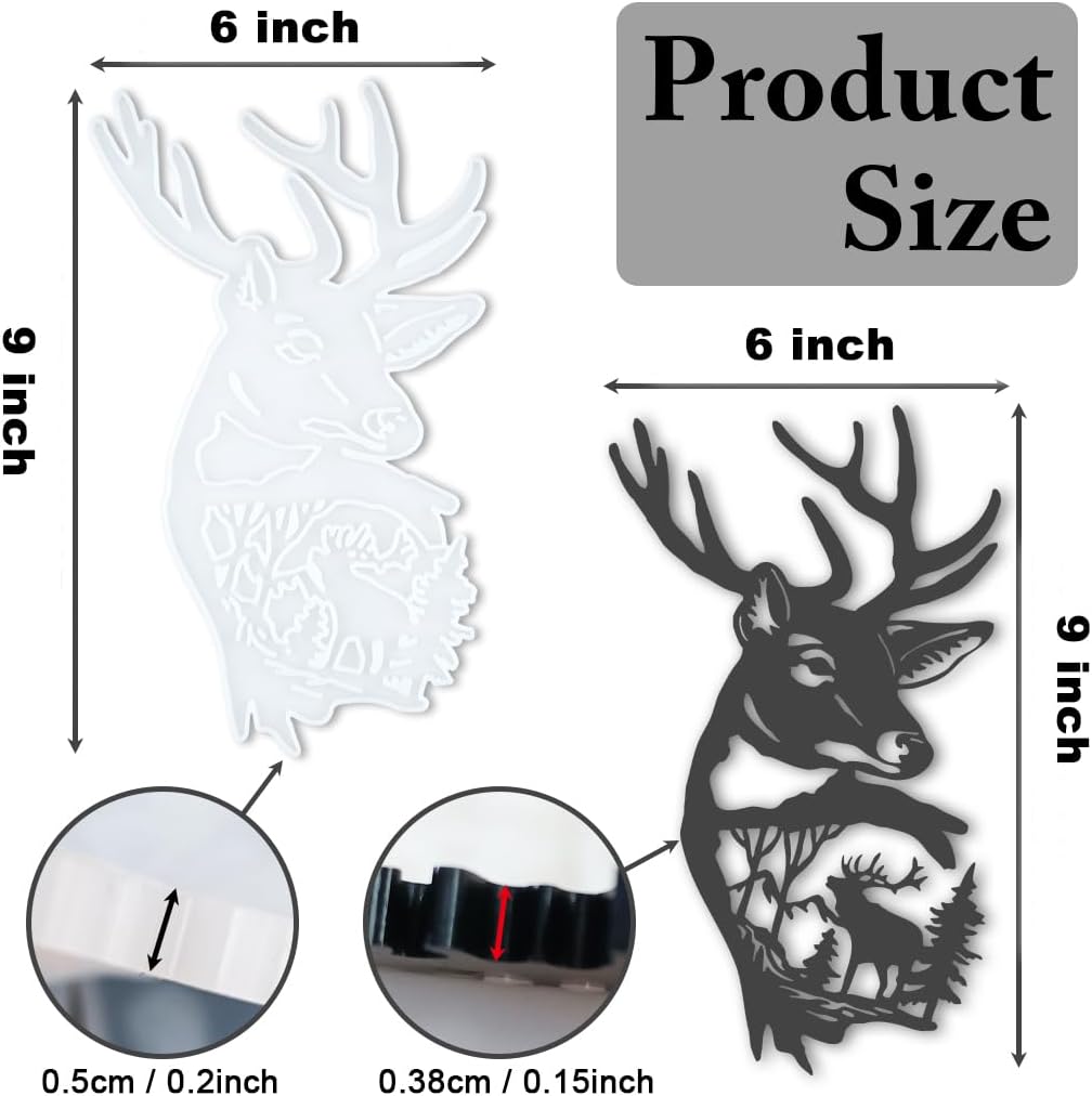 Deer Wall Decor Resin Casting Mold for DIY Art