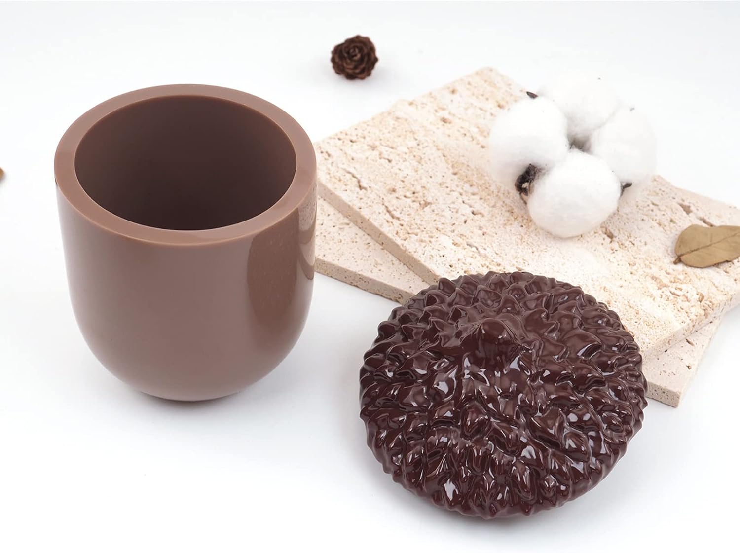 2pcs Set Pinecone Resin Molds with Lids