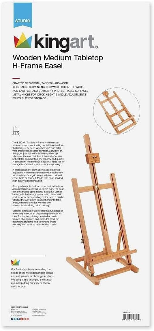 KINGART 38 High Wooden H-Frame Studio Easel