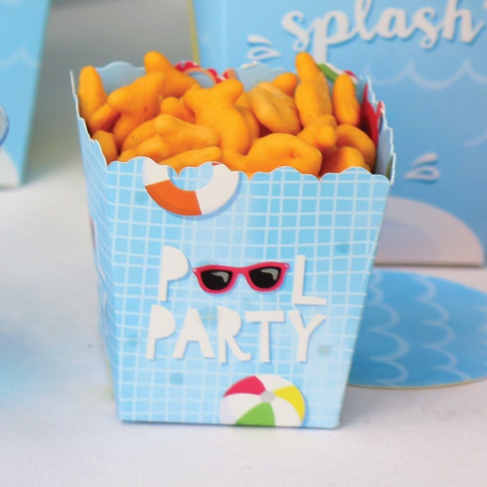 Big Dot of Happiness Pool Party Candy Boxes Set of 12