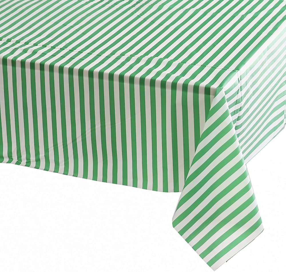 Retzjorv Vpang 2 Pcs Striped Plastic Tablecloths 1
