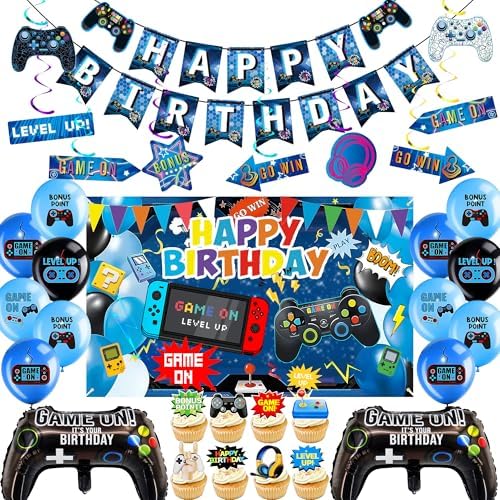 Video Game Birthday Decor Balloons - 33 Piece Party Set