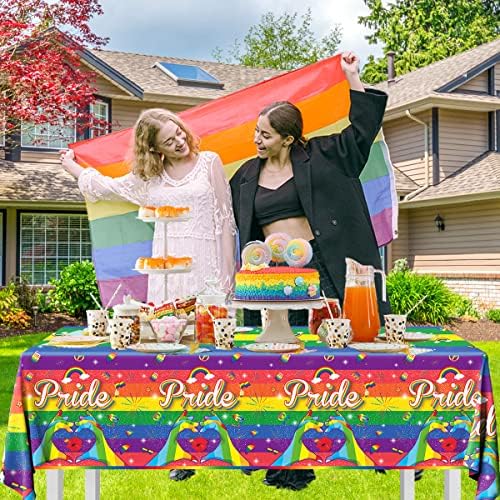 CMUSKO Pride Tablecloth - 3 Pack Rainbow Party Table Cover