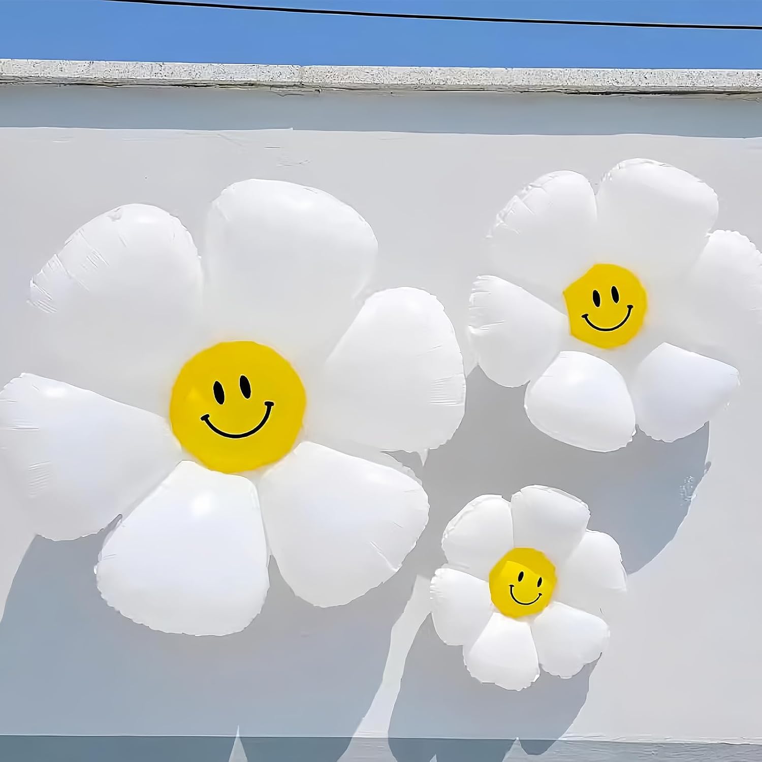 12PCS Smiley Daisy Flower Balloons for Birthday