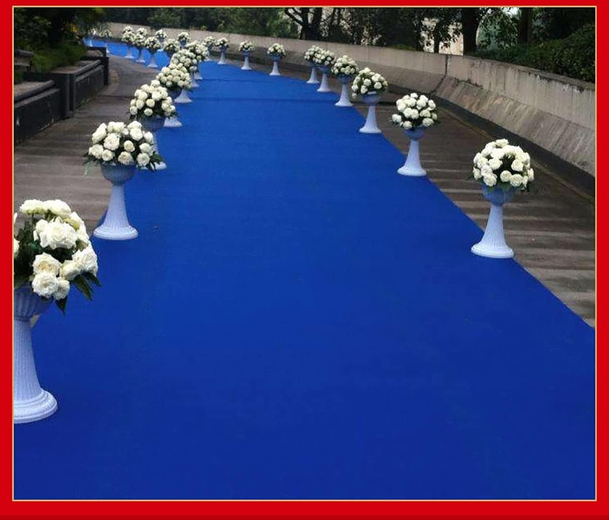 HUAHOO Royal Blue Aisle Runner Carpet for Weddings and Events