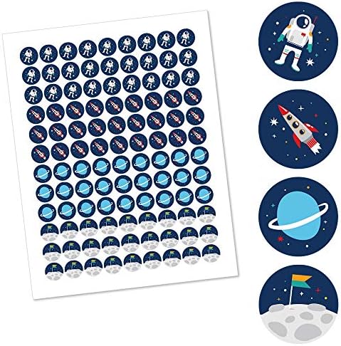 Big Dot of Happiness Rocket Ship Candy Labels - 108 Stickers