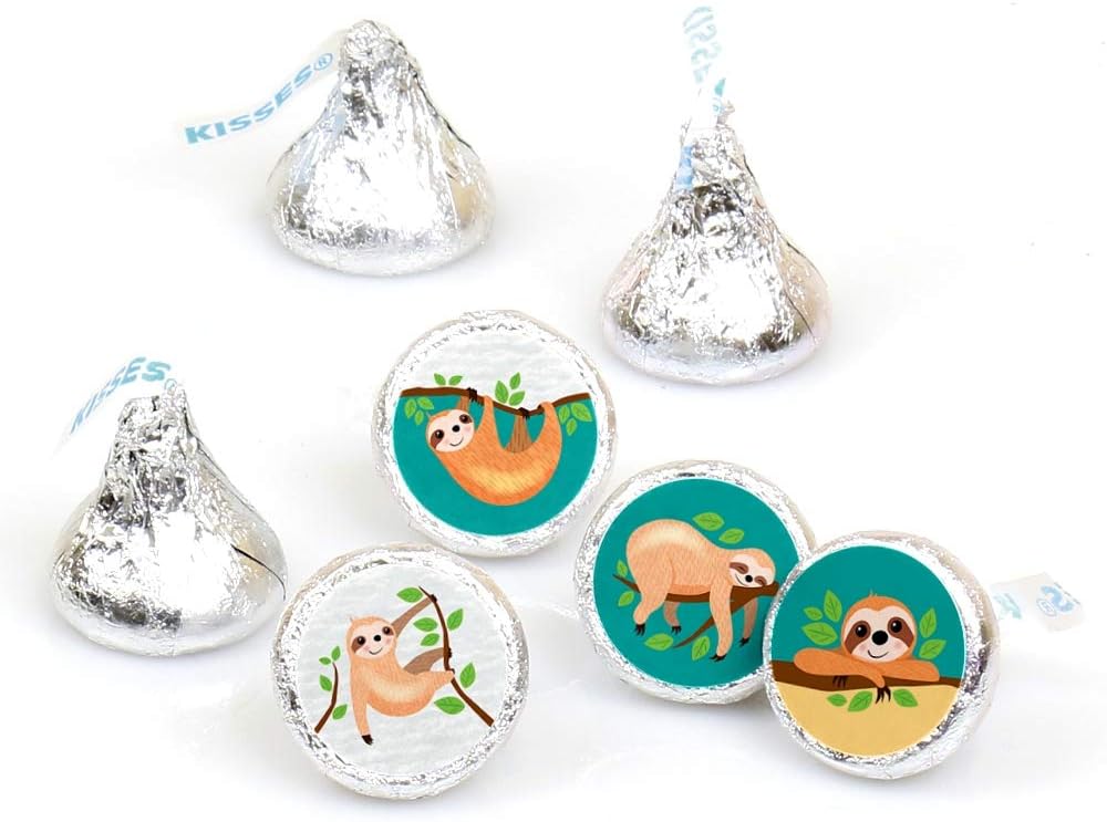 Big Dot of Happiness Sloth Candy Labels - 108 Stickers