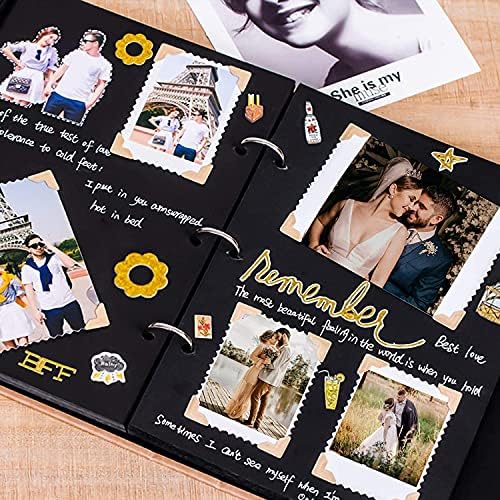 Vienrose DIY Scrapbook Photo Album Kit with 60 Pages and 3 Rings