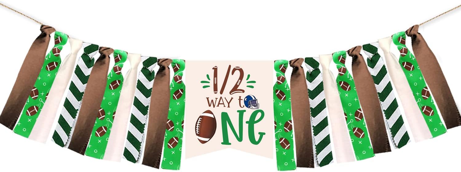 Football Half Birthday Highchair Banner Decorations