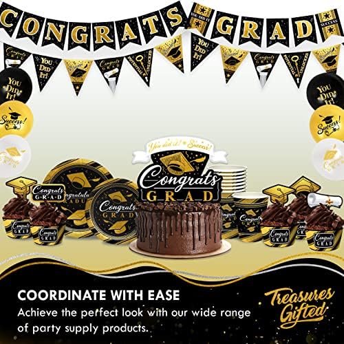 Gold Graduation Balloons 12 Pack - Class of 2025 Decorations
