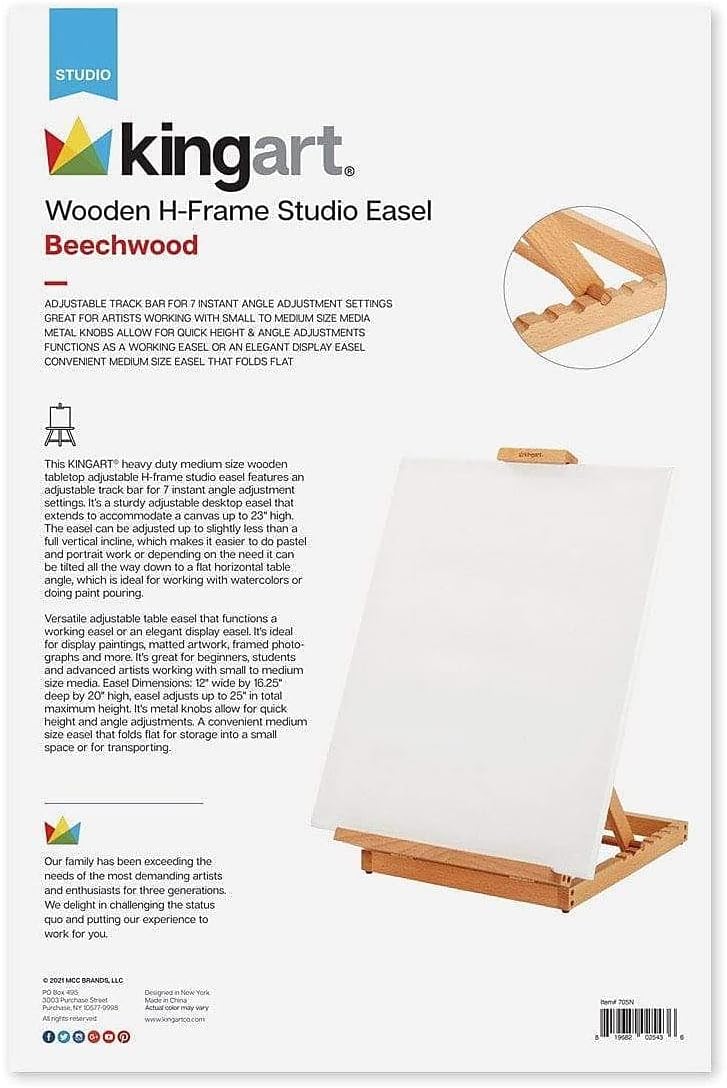 KINGART 705N Adjustable H-Frame Easel for Art and Display
