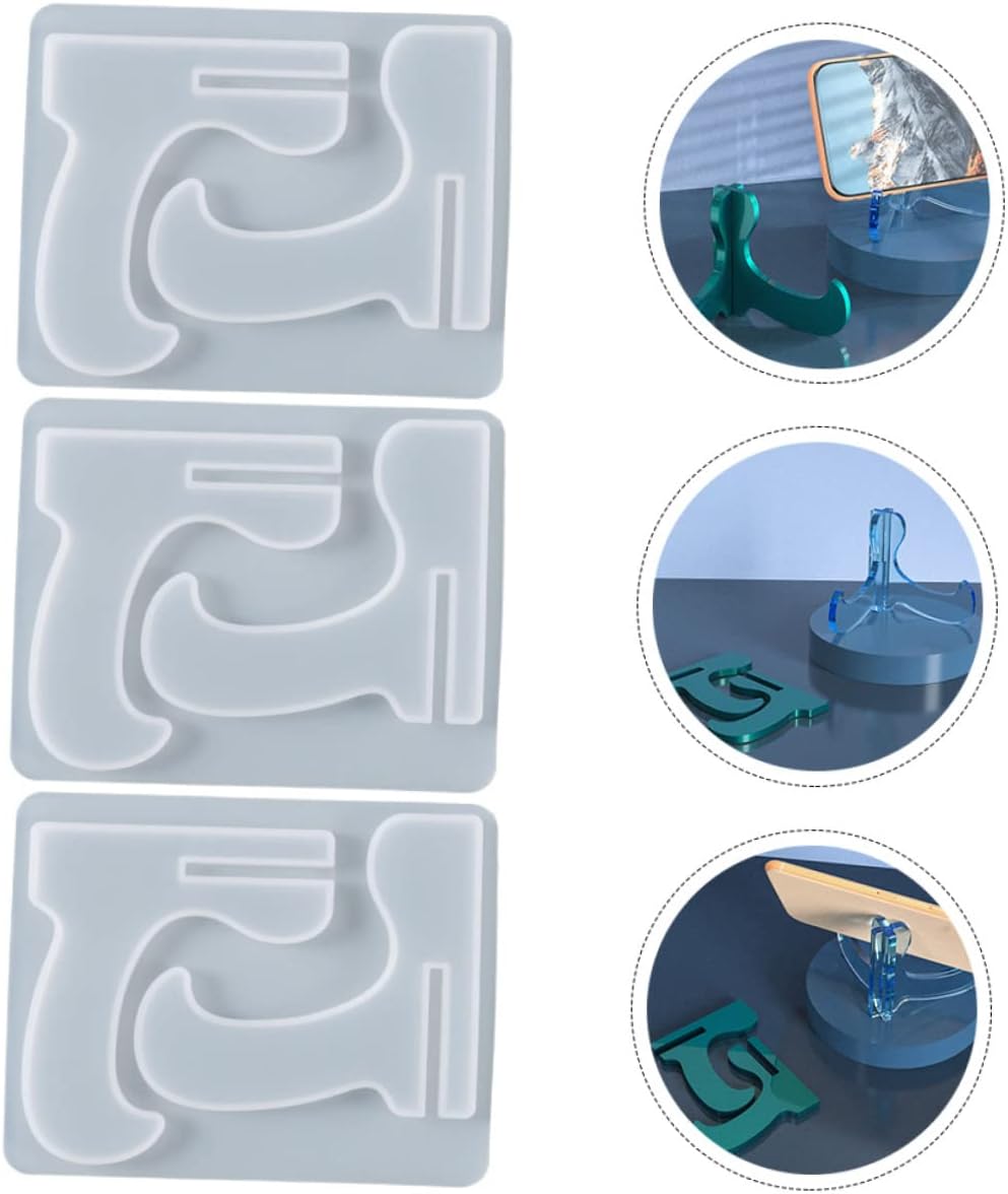 3pcs Cell Phone Easel Mold Silicone DIY Holder Stand