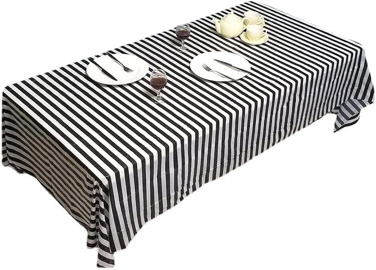Retzjorv Vpang 2 Pcs Striped Plastic Tablecloths