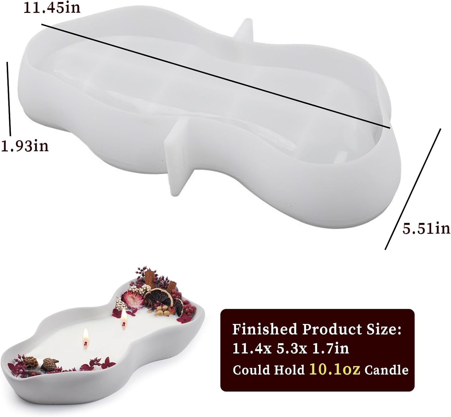 Wehous Large Silicone Candle Holder Mold for Resin