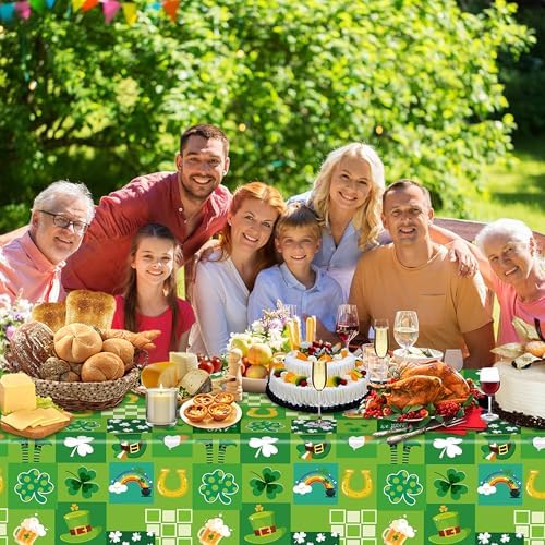 3 Pack Disposable Plastic St Patricks Day Tablecloths