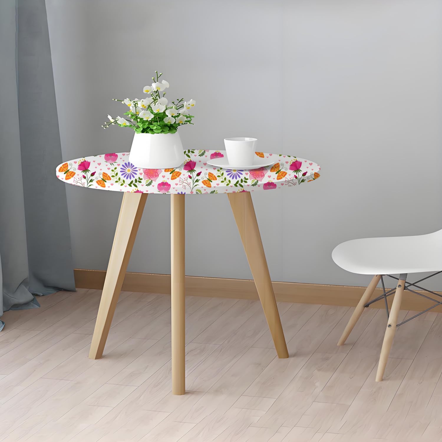 36 Inch Floral Round Tablecloth with Elastic