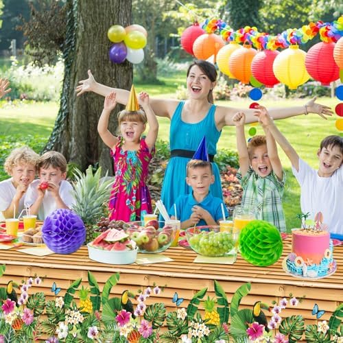 8Pcs Hawaiian Party Tablecloths - 51 x 866 Inch Luau Decor