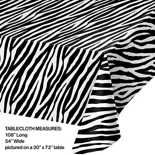 Creative Converting 329661 Zebra Print Tablecloth
