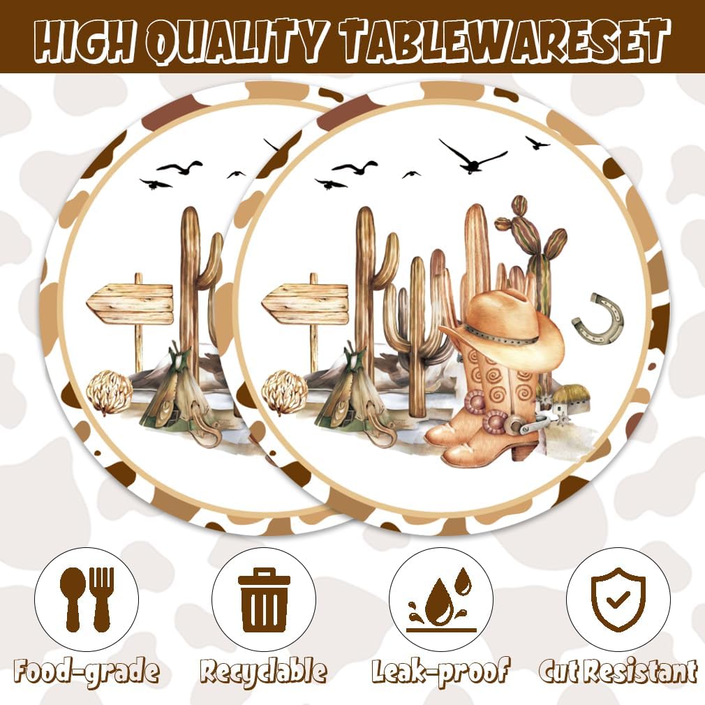 Generic Cowboy Party Supplies 40pcs Plates Napkins Kit