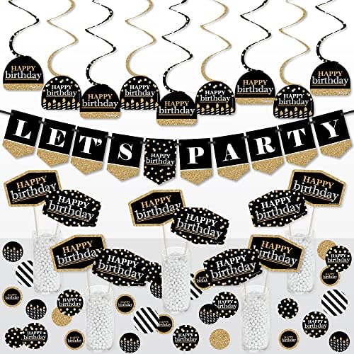 Big Dot of Happiness Adult Happy Birthday - Gold Party Pack