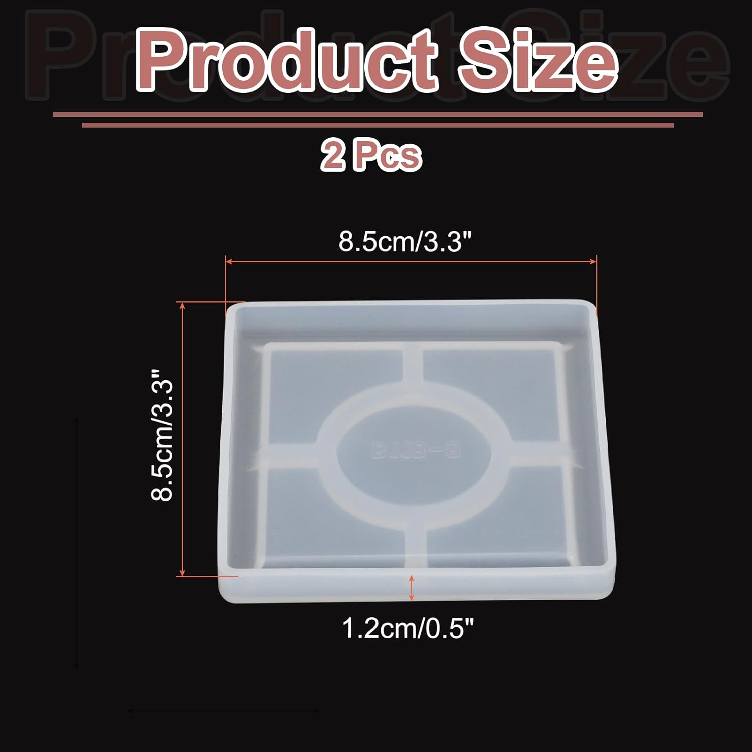 Uxcell 2 Pcs Square Resin Silicone Coaster Moulds