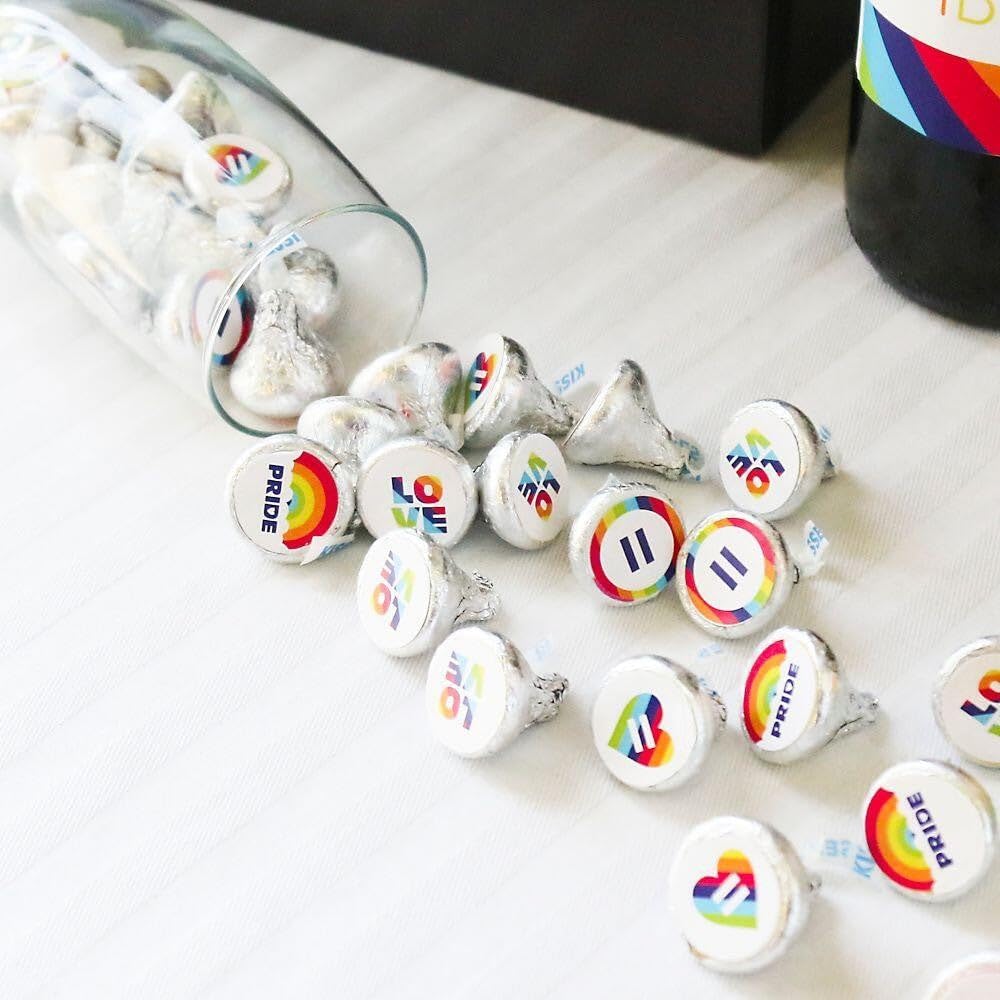Love is Love Pride Rainbow Candy Stickers 108 Count Sheet