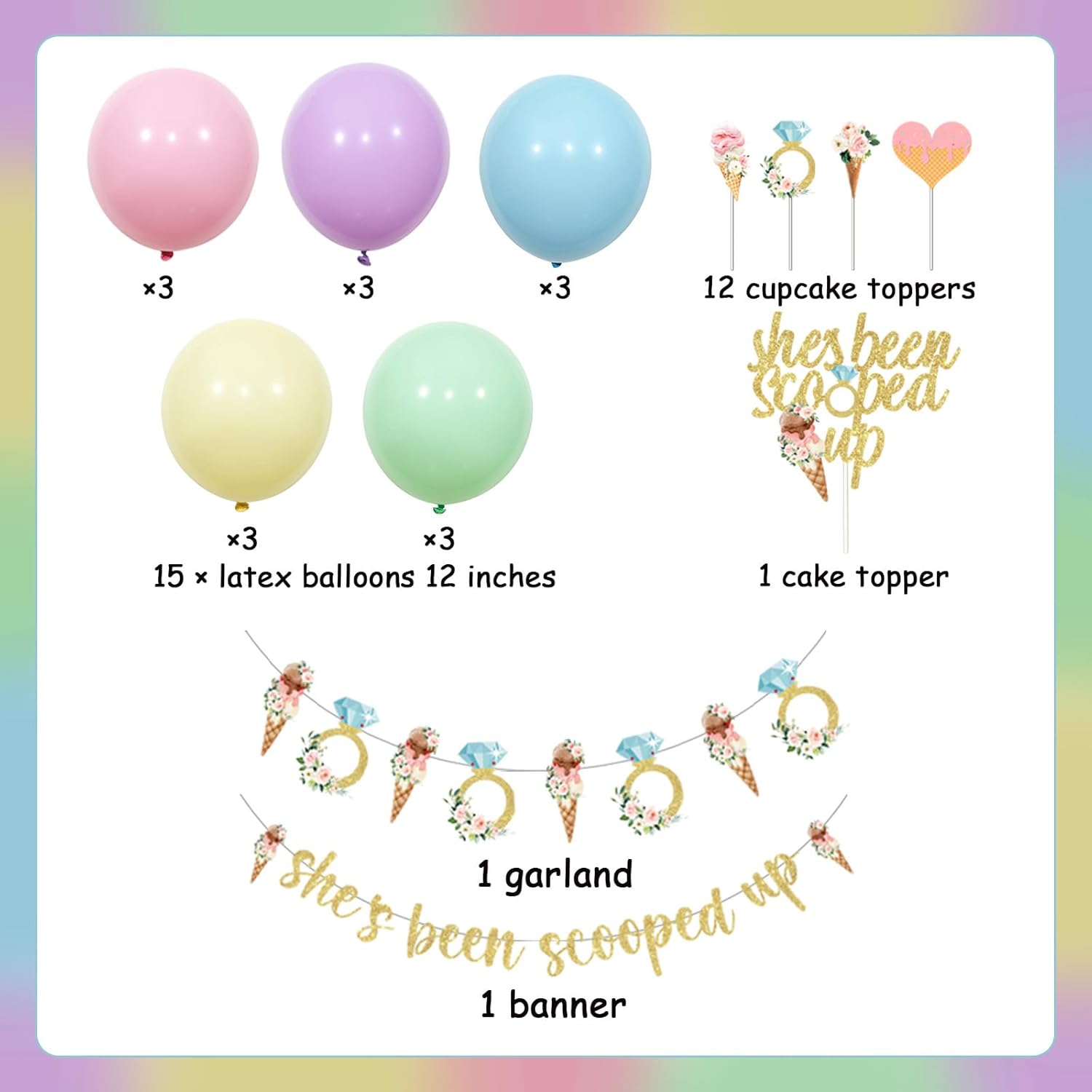 Wonmelody Ice Cream Themed Bridal Shower Decorations