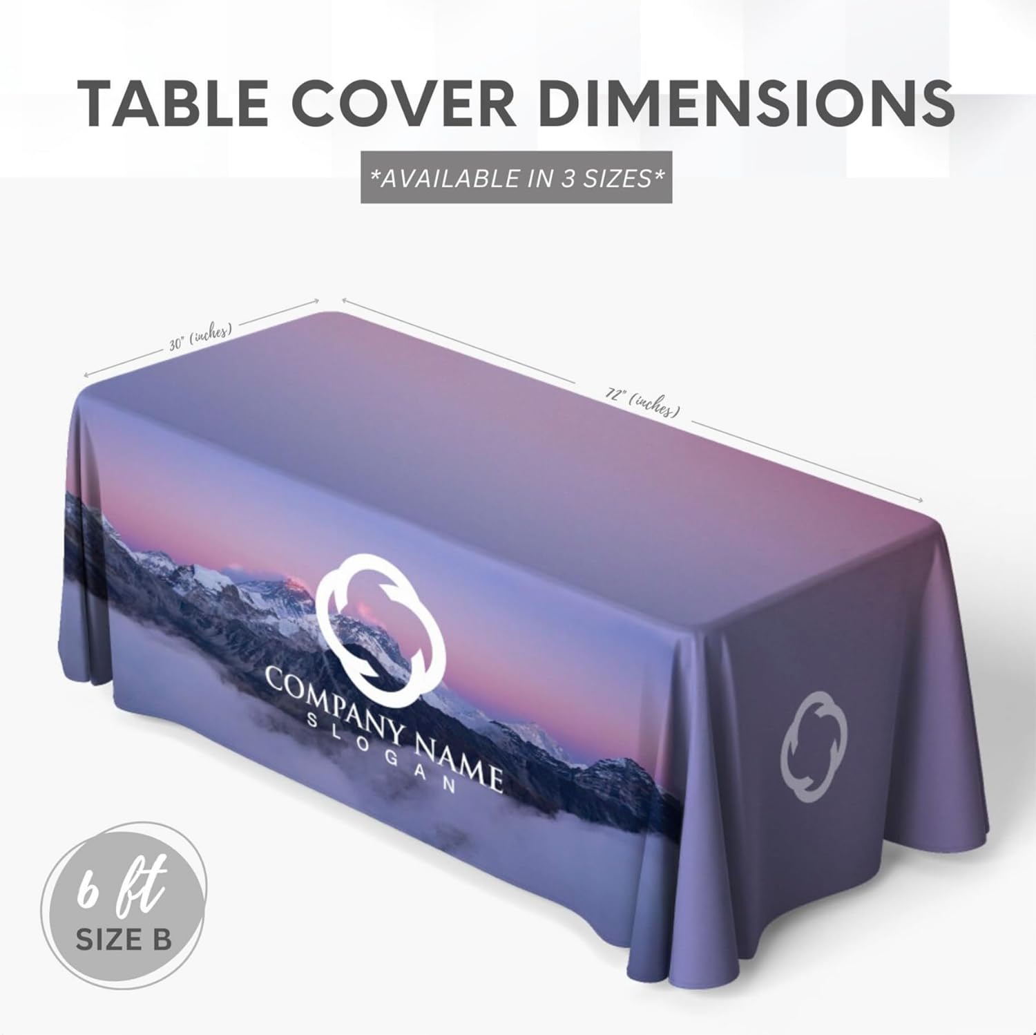 Custom 6ft Table Cloth with Business Logo Made in USA