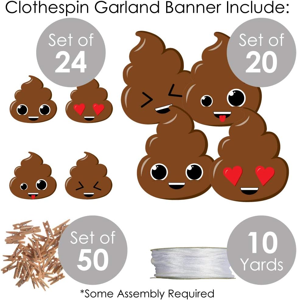 Poop Emoji Party DIY Decor Kit - 44 Pieces