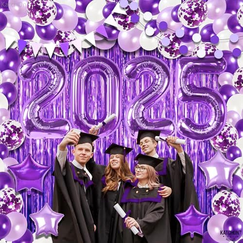 KatchOn Purple Graduation Decorations Class of 2025 - Pack of 134