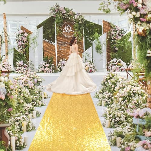 PartyDelight Gold Sequin Aisle Runner 2ft x 15ft