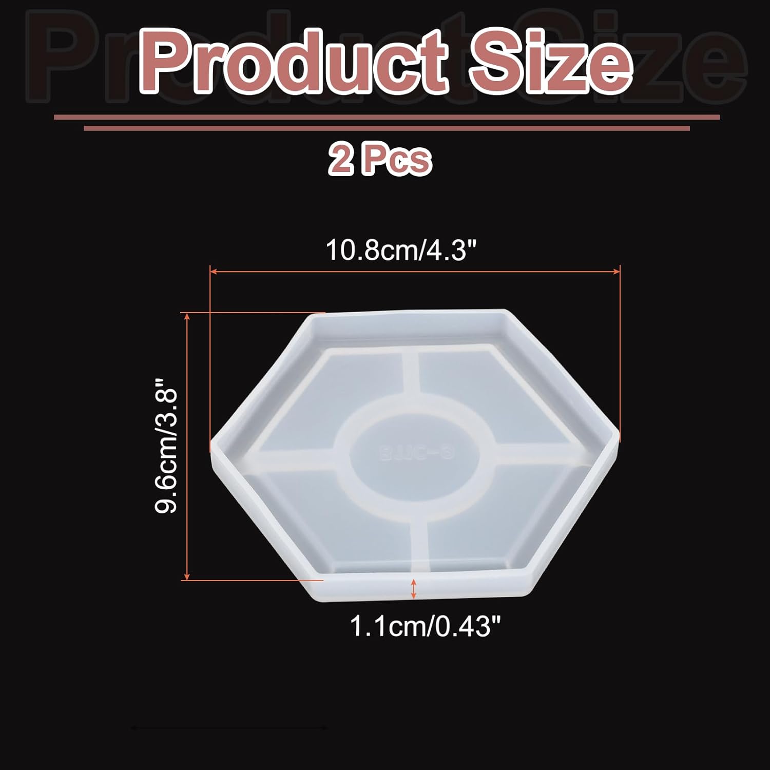 Uxcell 2 Pcs Hexagon Resin Coaster Moulds