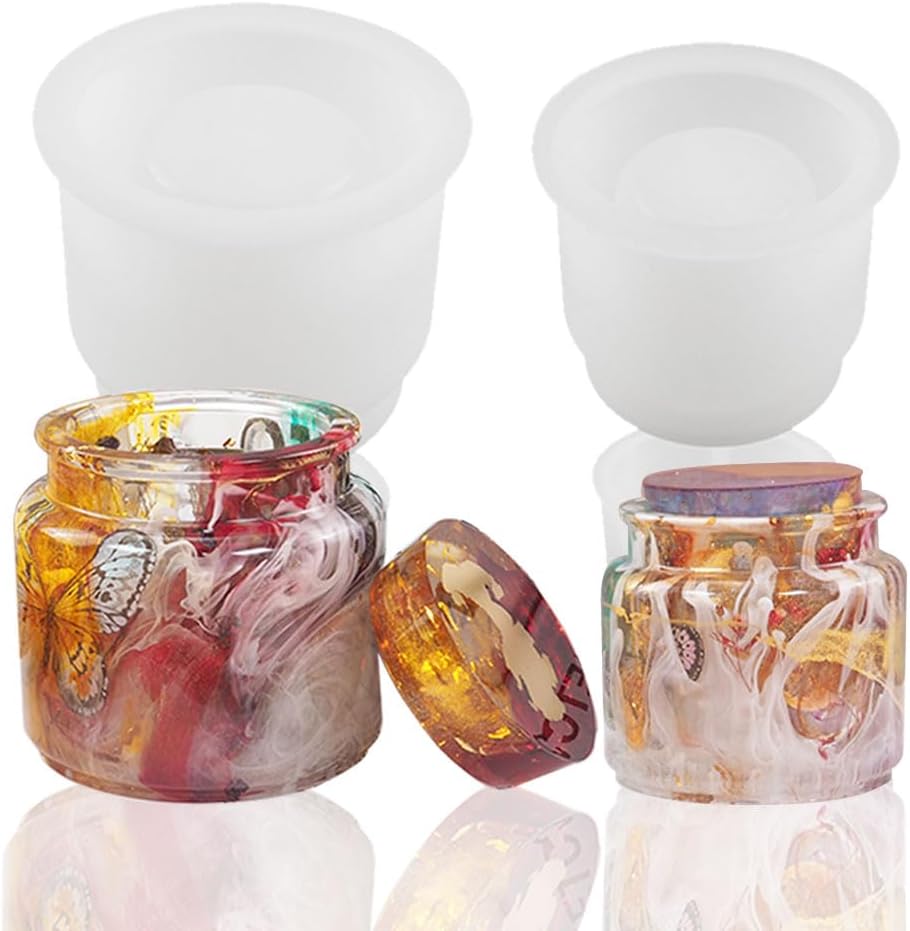 BIGEBO Resin Jar Silicone Molds 2 Pcs