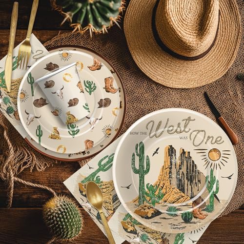 Western Cowboy 1st Birthday Party Supplies Set