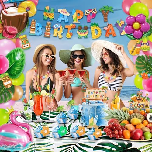 Party Spot 252 Piece Luau Birthday Party Decor Set