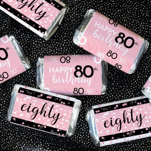 Distinctivs 80th Birthday Candy Bar Wrappers 42 Count