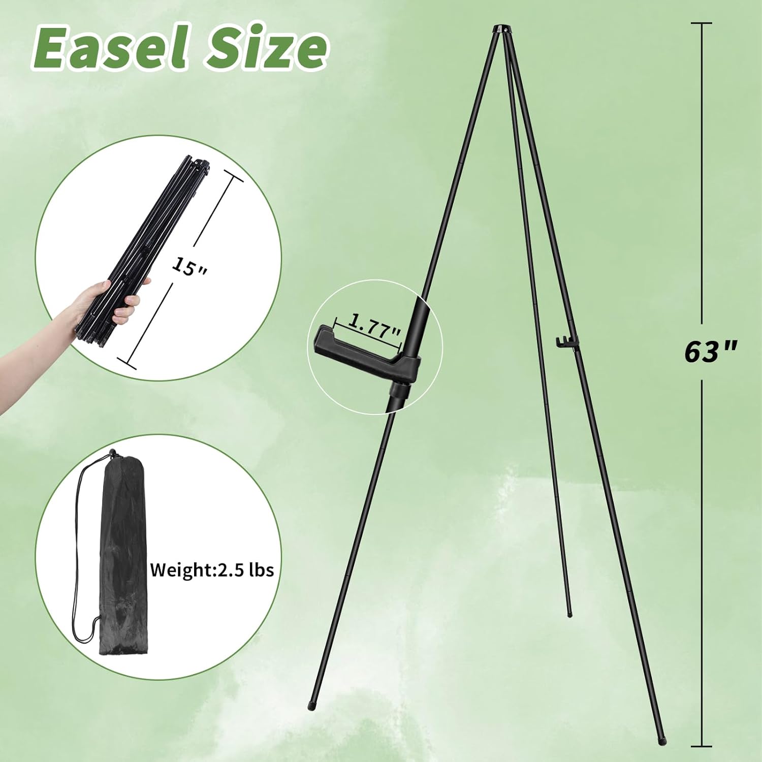 PUJIANG 63 Folding Easel Stand with Case