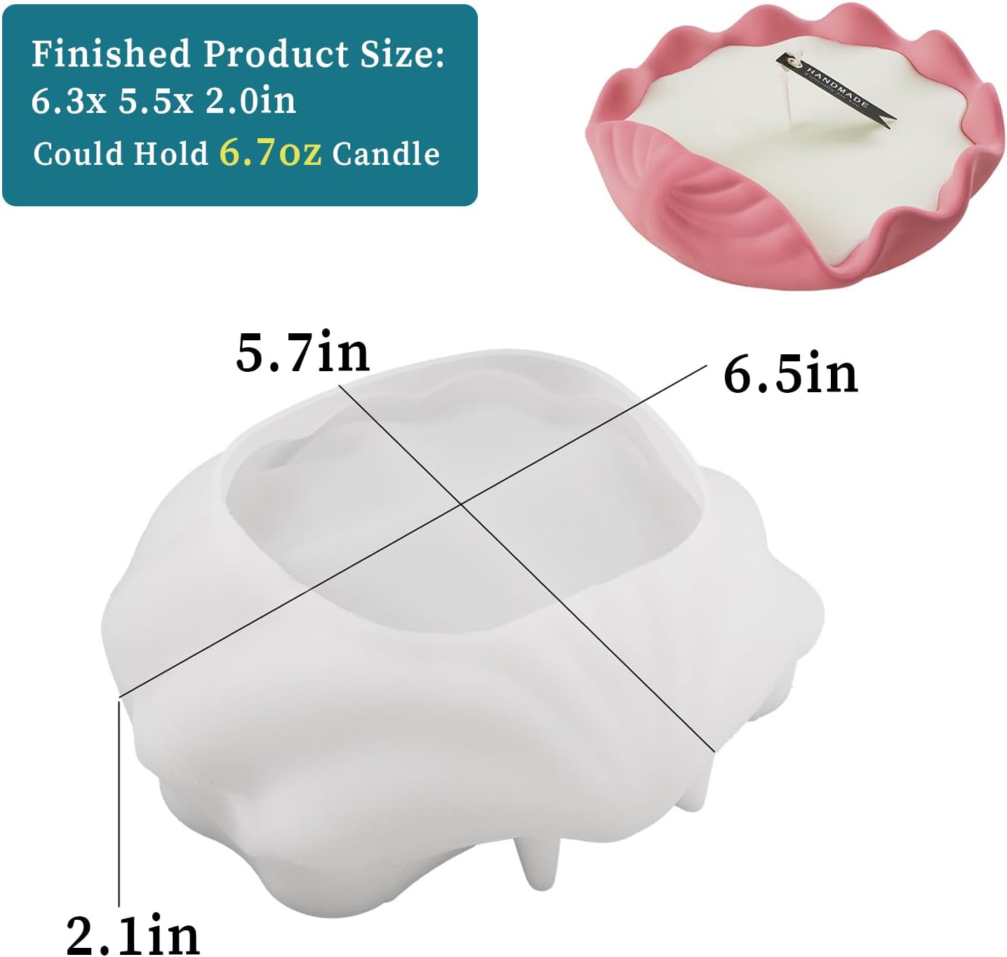 Wehous Shell Candle Holder Silicone Mold for Resin Art