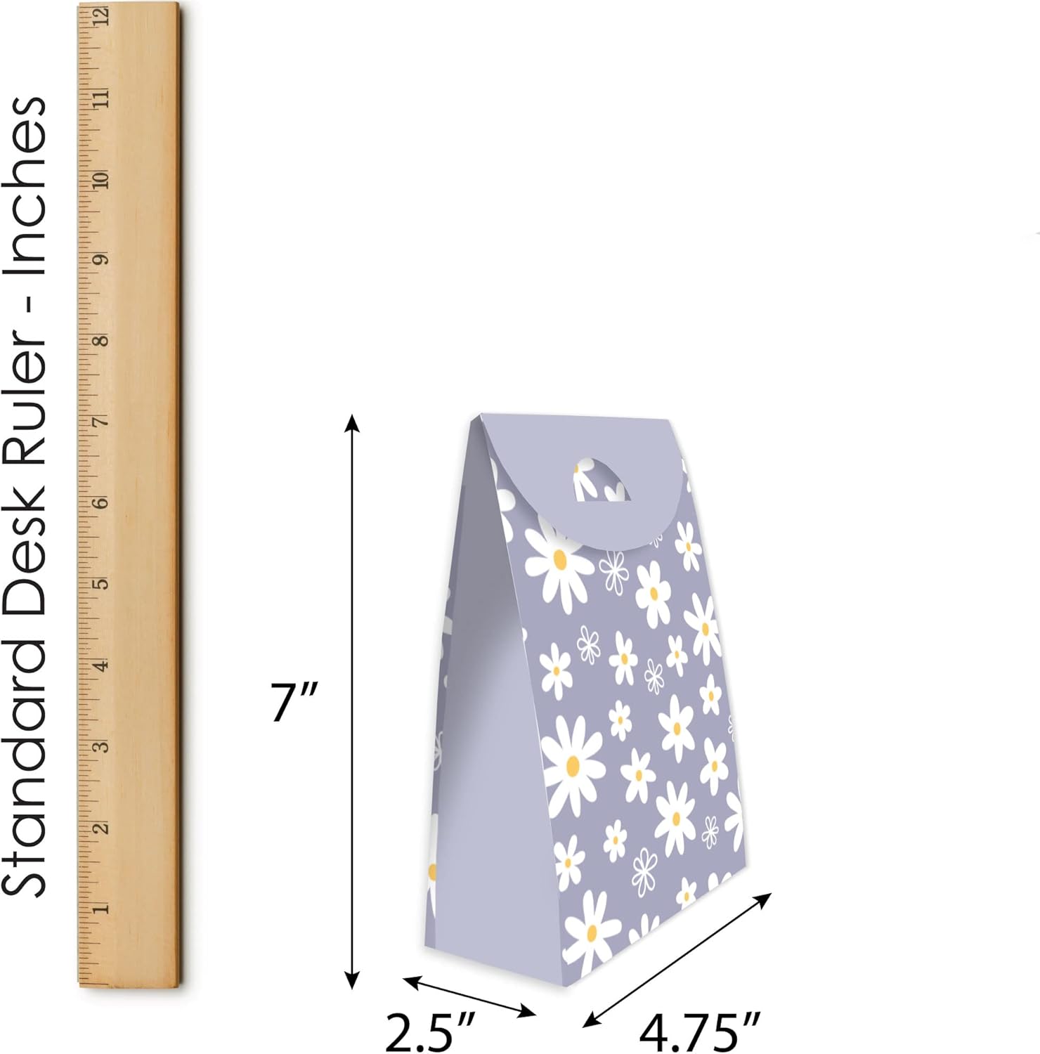 Purple Daisy Flowers Party Favor Bags Set of 12
