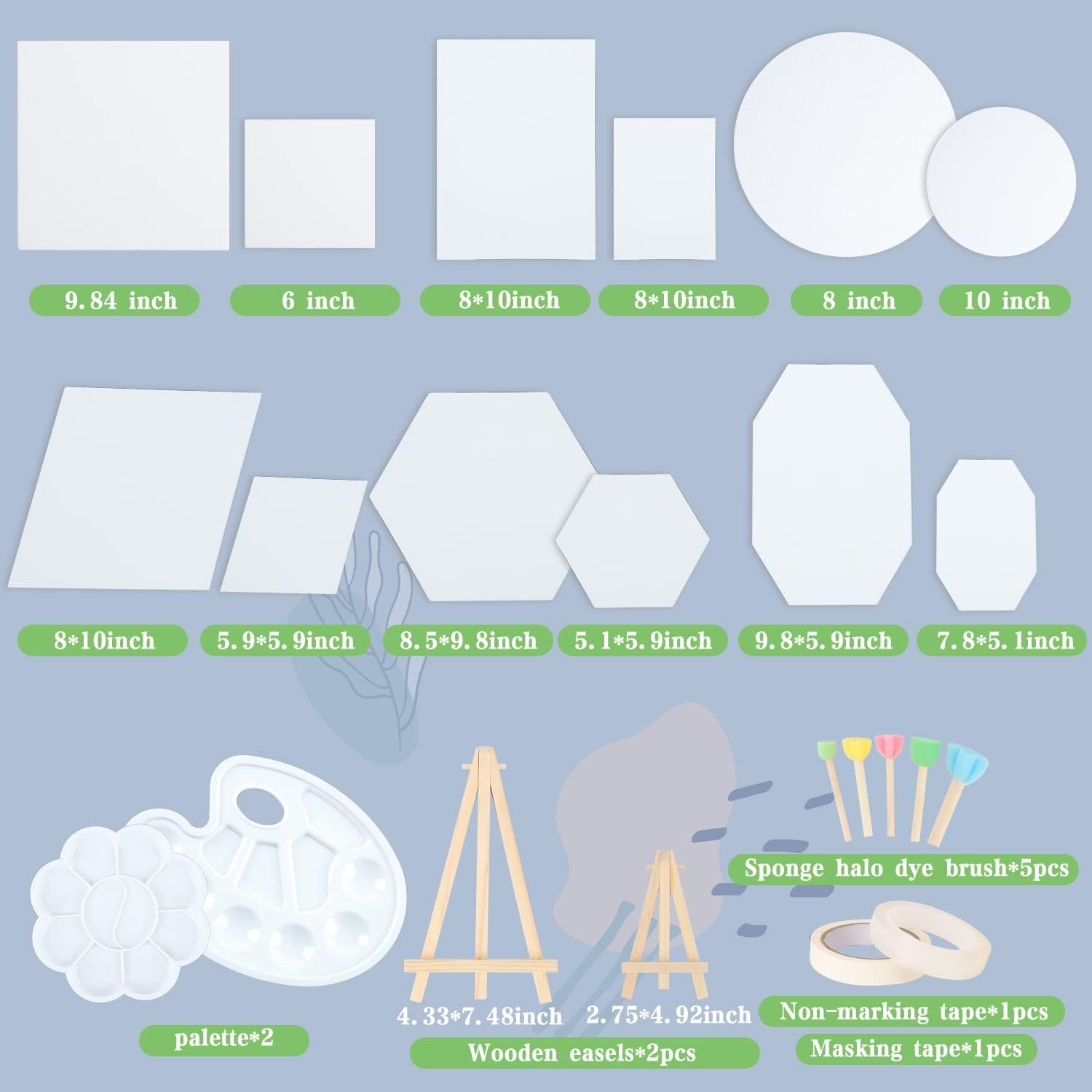 PHUNTTEK 30 Pack Canvas Panels for Painting Art Supplies Kit