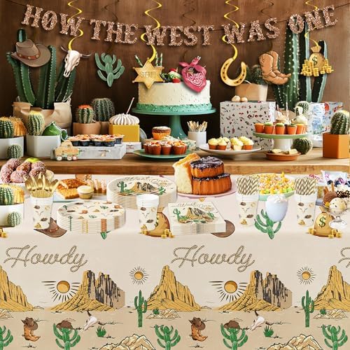 Western Cowboy 1st Birthday Party Supplies Set