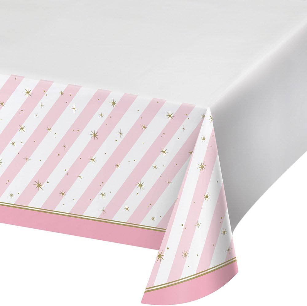 Creative Converting Border Print Plastic Tablecover Twinkle Toes