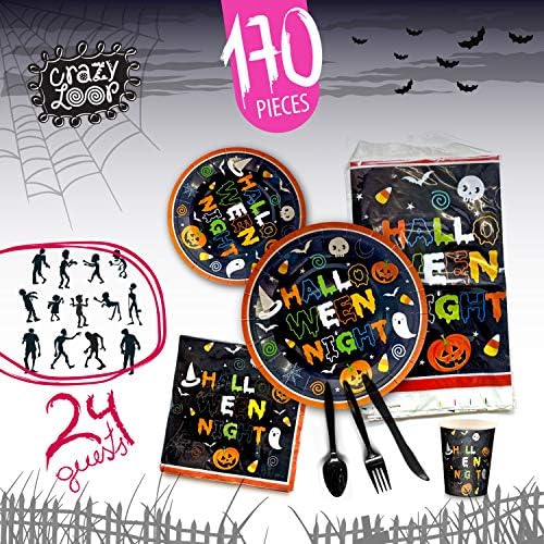CRAZY LOOP Halloween Dinnerware Set for 24