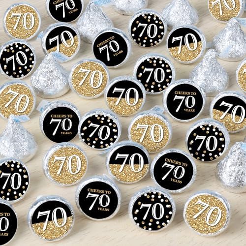 Big Dot of Happiness 70th Birthday Gold Candy Stickers