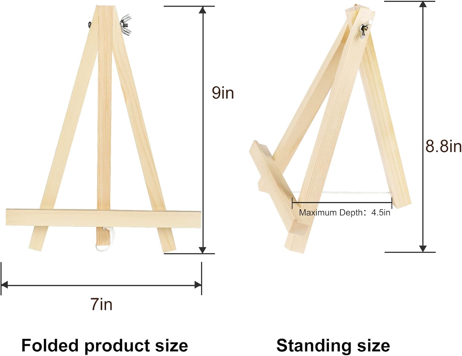 Kinlink 9 Inch Tall Wood Easels Set of 12 Display Stand