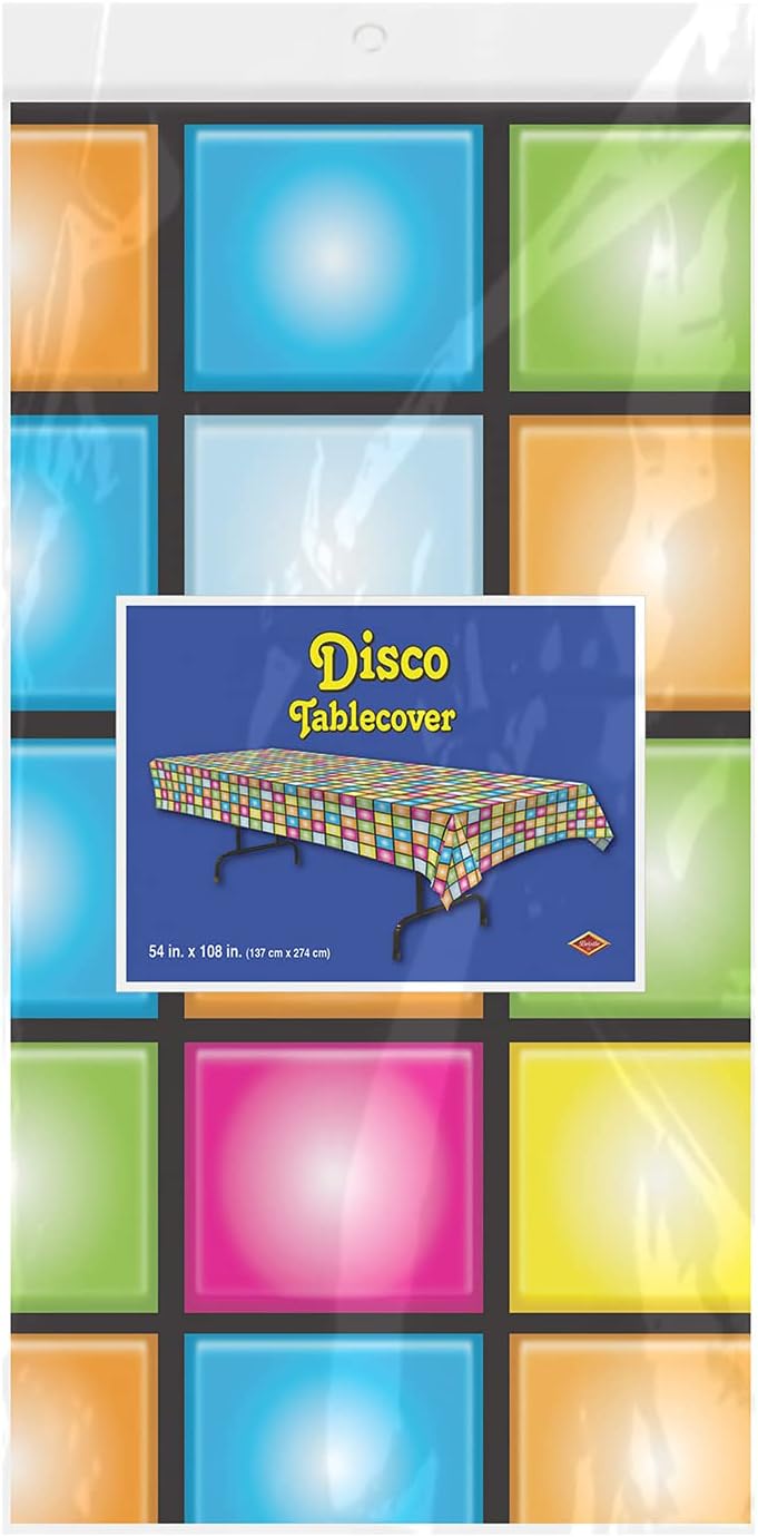 Beistle 70s Disco Party Tablecloth 54x108