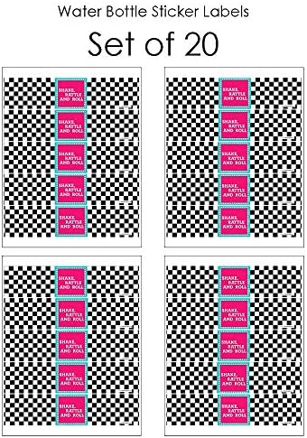 50s Sock Hop Water Bottle Sticker Labels Set of 20